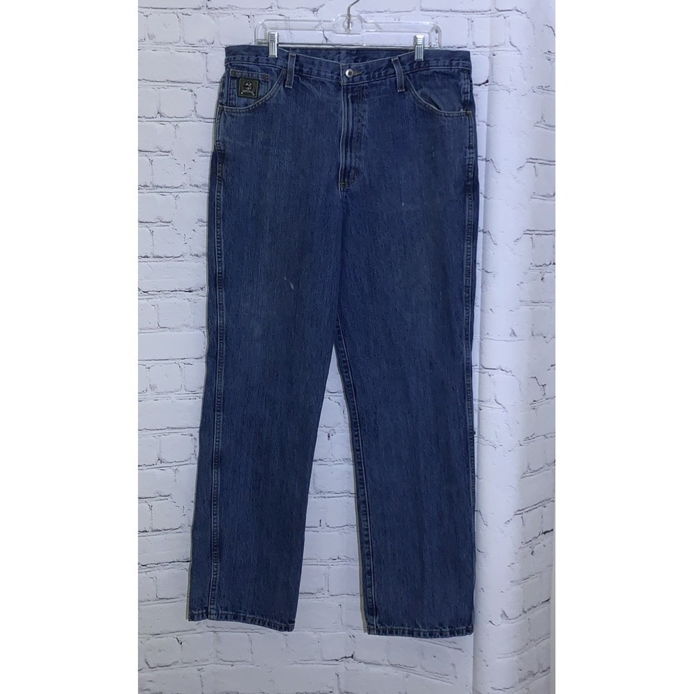 Cinch Jeans Men's 38x32 (Tag 38x34) Green Label Relaxed Fit Straight Blue Denim